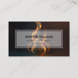 Electric guitar on fire                            visitekaartje