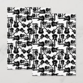 Electric Guitar Pattern Music Thed CUSTOM COLOR Bedankkaart (Voorkant / Achterkant)