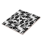 Electric Guitar Pattern Music Thed CUSTOM COLOR Tegeltje (Zijkant)