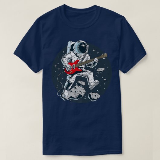 Electric Guitar Player Guitarist Rock Spaceman Ast T-shirt (Design voorkant)