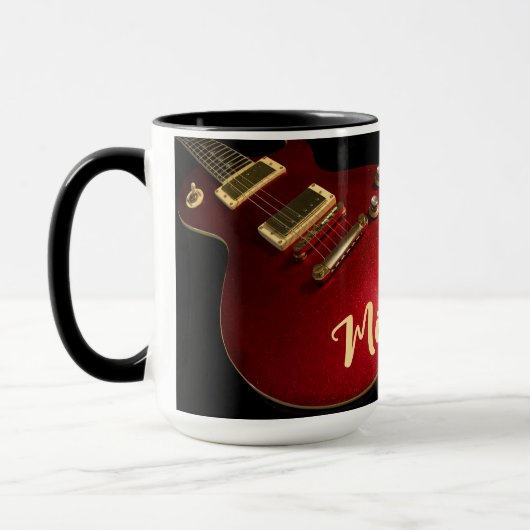 Electric Guitar Player Rock Music Name Red Black Mok (Links)