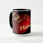 Electric Guitar Player Rock Music Name Red Black Mok (Voorkant links)