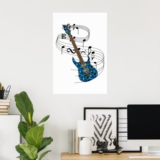 Electric Guitar Poster (Thuiskantoor)