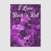 Electric Guitar Purple Black Rock n Roll Decoupage Tissuepapier (Voorkant)