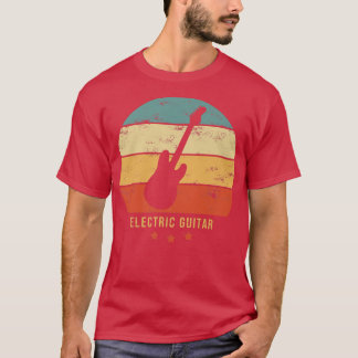 Electric Guitar retro sun Music Design voor Guitar T-shirt