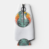 Electric Guitar Retro Sunset  Muziekband Gu Flesjeskoeler (Achterkant)