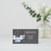 Electric Guitar Rock a Dag Diaper Raffle Informatiekaartje (Staand voorkant)