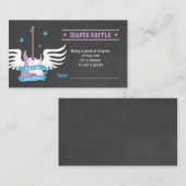 Electric Guitar Rock a Dag Diaper Raffle Informatiekaartje (Voorkant / Achterkant)