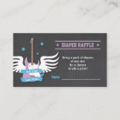 Electric Guitar Rock a Dag Diaper Raffle Informatiekaartje (Voorkant)