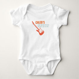 Electric Guitar Rock en Roll Music First Birthday Romper