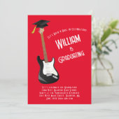 Electric Guitar Rock Music Graduation Party Kaart (Staand voorkant)