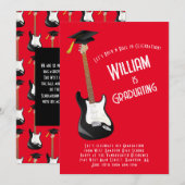 Electric Guitar Rock Music Graduation Party Kaart (Voorkant / Achterkant)