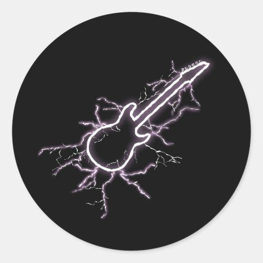 Electric Guitar Ronde Sticker (Voorkant)