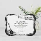 Electric Guitar Rough Music Wedding Invitation Kaart (Staand voorkant)