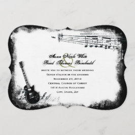 Electric Guitar Rough Music Wedding Invitation Kaart