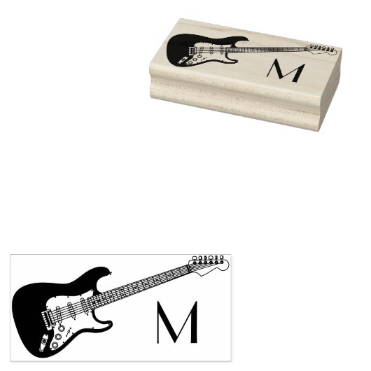 Electric Guitar Rubberstempel (Gestempeld)