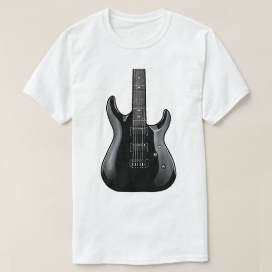 Electric Guitar Shirt voor mannen Rock en Roll Ban (Design voorkant)