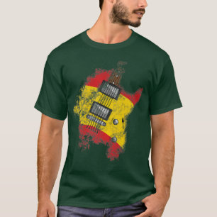 Electric Guitar Spain Flag Spanje Guitarist Music T-shirt
