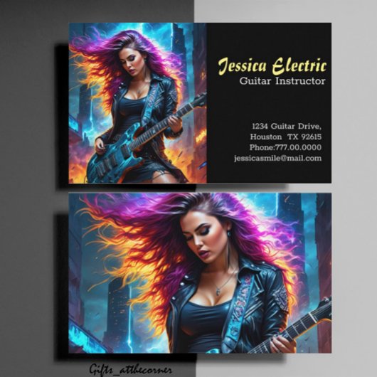Electric Guitar Teacher Visitekaartje