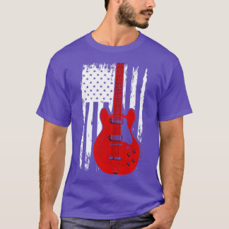 Electric Guitar US Vlag Musicus gitarist T-shirt