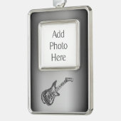 Electric Guitar Verzilverd Omlijst Ornament (Links)
