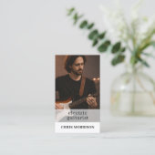 Electric Guitarist Musician QR Code Photo Visitekaartje (Staand voorkant)