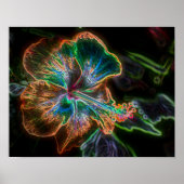Electric Hibiscus Abstract Flower Art #2 Poster (Voorkant)