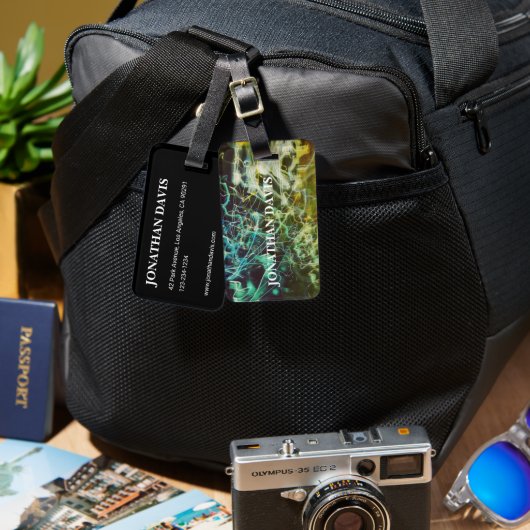 Electric Light Lines Gradient Abstract. Bagagelabel (Voorkant /achterkant)