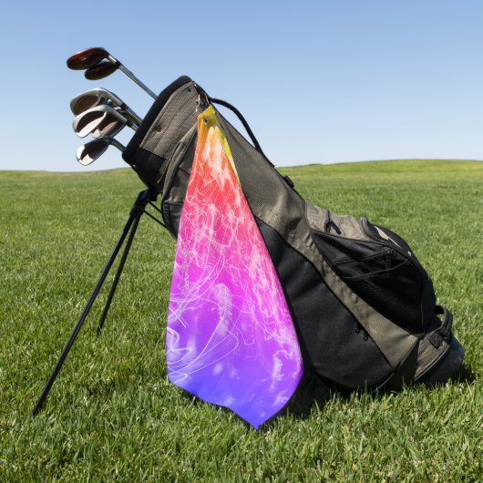 Electric Light Lines Gradient Abstract Modern. Golfhanddoek (Groen)