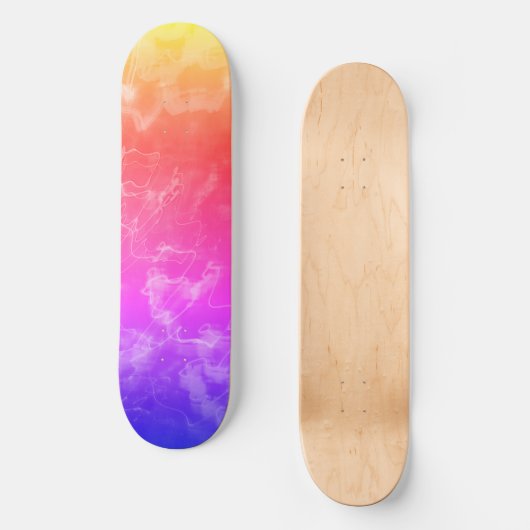 Electric Light Lines Gradient Abstract. Persoonlijk Skateboard (Voorkant)