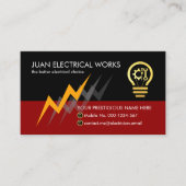Electric Lightning Powers Electrician Service Visitekaartje (Voorkant)