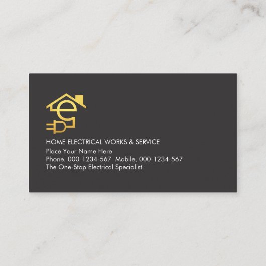 Electric Lightning Powers Letter-e Electrician Visitekaartje (Achterkant)