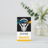 Electric Lightning Wave Powers Bulb Visitekaartje (Staand voorkant)