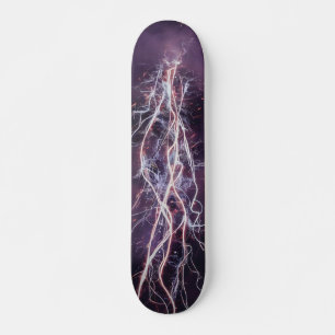 Electric Lightning Wit Paarse Patroon Persoonlijk Skateboard