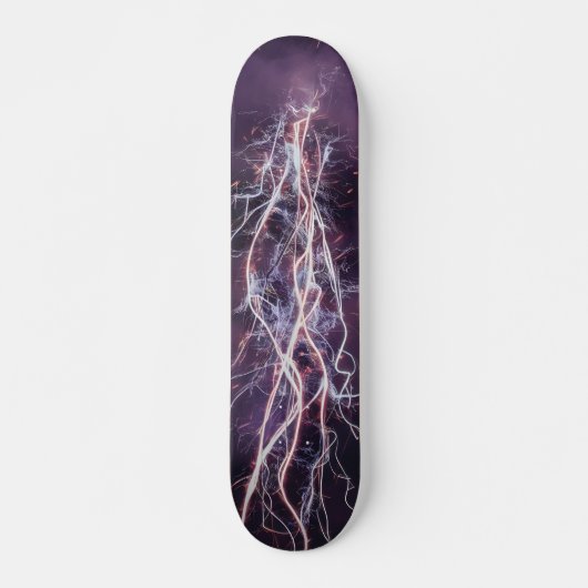 Electric Lightning Wit Paarse Patroon Persoonlijk Skateboard (Voorkant)