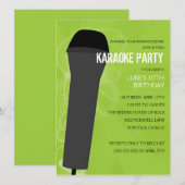 Electric Limoen Rock Out Karaoke Birthday Party Kaart (Voorkant / Achterkant)