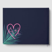 Electric Love Neon Pink Gewoon gehuwde foto Gastenboek (Achterkant)