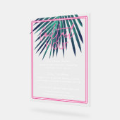 Electric Love Neon Pink Tropical Retro Cocktail Acryl Bord (Hoek)