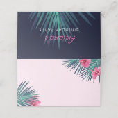 Electric Love Neon Roze Tropische Retro Eetlabels Plaatskaartje (Buitenkant ongevouwen)