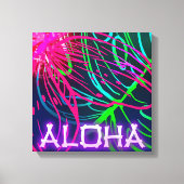 Electric Luau Tropical Night Neon Aloha Canvas Afdruk (Voorkant)