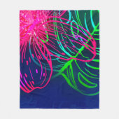 Electric Luau Tropical Night Neon Aloha Fleece Deken (Voorkant)