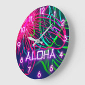 Electric Luau Tropical Night Neon Aloha Paradise Grote Klok (Hoek)