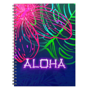 Electric Luau Tropical Night Neon Aloha Paradise Notitieboek