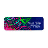 Electric Luau Tropical Night Neon Aloha Party Etiket (Voorkant)