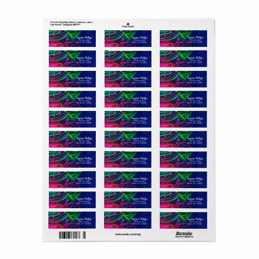 Electric Luau Tropical Night Neon Aloha Party Etiket (Full Sheet)