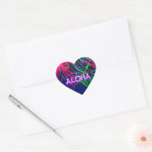 Electric Luau Tropical Night Neon Aloha Party Hart Sticker (Envelop)