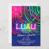 Electric Luau Tropical Night Neon Aloha Party Kaart (Voorkant)