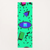 Electric Mint 80s Memphis Abstract Monogram Yogamat (Voorkant)