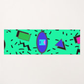 Electric Mint 80s Memphis Abstract Monogram Yogamat (Voorkant (horizontaal))