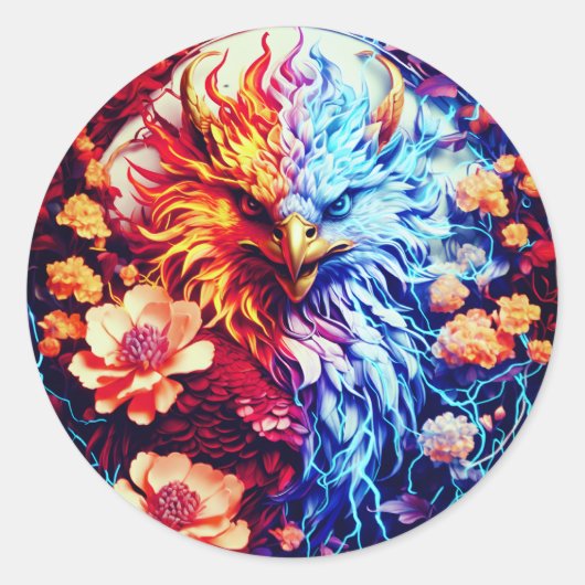 Electric Neon Eagle Sticker (Voorkant)